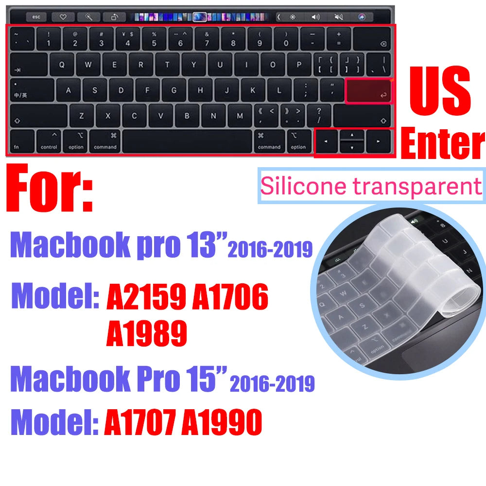CaseBuy Premium Silicone Keyboard Cover Ultra Thin for MacBook Pro 14 16" M4 M3 M2 M1 Pro/Max, Air 15" 13.6" M3 M2, Cl
