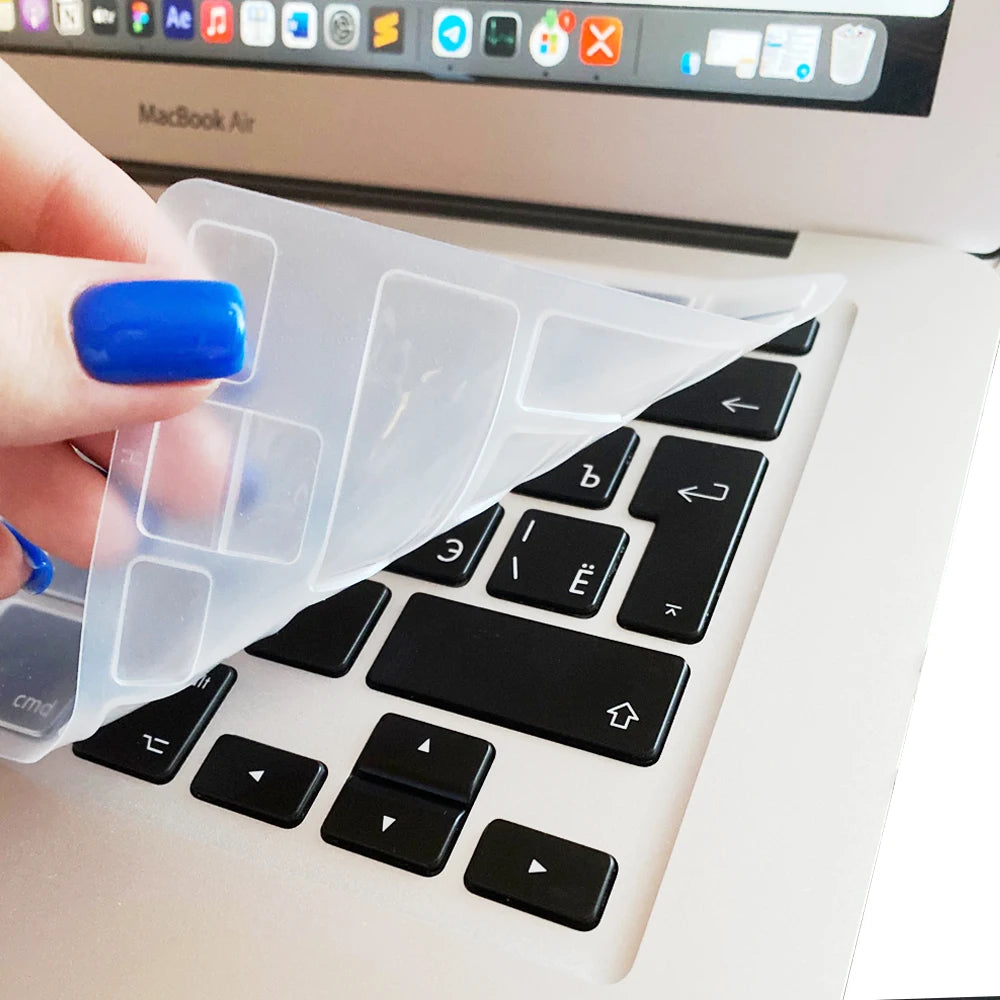 CaseBuy Premium Silicone Keyboard Cover Ultra Thin for MacBook Pro 14 16" M4 M3 M2 M1 Pro/Max, Air 15" 13.6" M3 M2, Cl