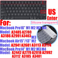 CaseBuy Premium Silicone Keyboard Cover Ultra Thin for MacBook Pro 14 16" M4 M3 M2 M1 Pro/Max, Air 15" 13.6" M3 M2, Cl