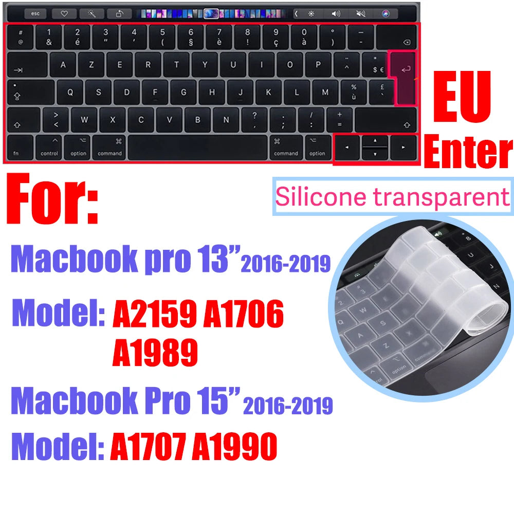 CaseBuy Premium Silicone Keyboard Cover Ultra Thin for MacBook Pro 14 16" M4 M3 M2 M1 Pro/Max, Air 15" 13.6" M3 M2, Cl